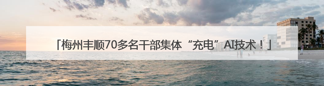 梅州丰顺70多名干部集体“充电”AI技术！