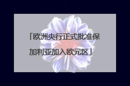 欧洲央行正式批准保加利亚加入欧元区