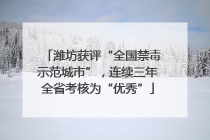 潍坊获评“全国禁毒示范城市”，连续三年全省考核为“优秀”