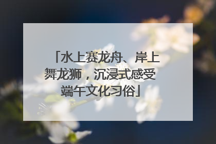 水上赛龙舟、岸上舞龙狮，沉浸式感受端午文化习俗