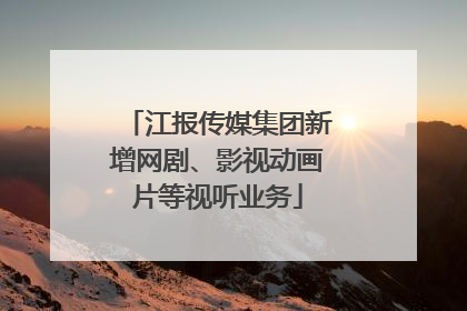 江报传媒集团新增网剧、影视动画片等视听业务