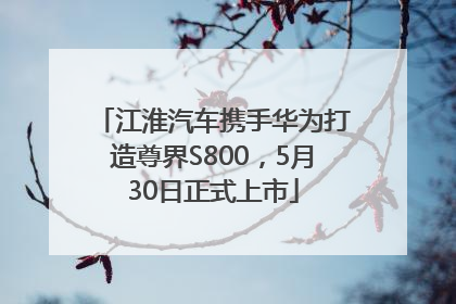 江淮汽车携手华为打造尊界S800，5月30日正式上市