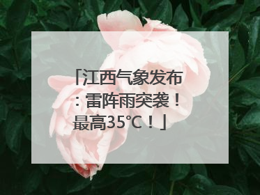 江西气象发布：雷阵雨突袭！最高35℃！