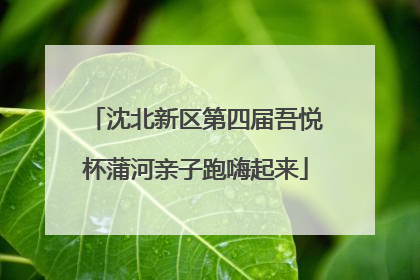 沈北新区第四届吾悦杯蒲河亲子跑嗨起来