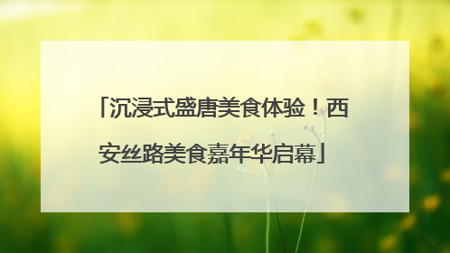 沉浸式盛唐美食体验！西安丝路美食嘉年华启幕
