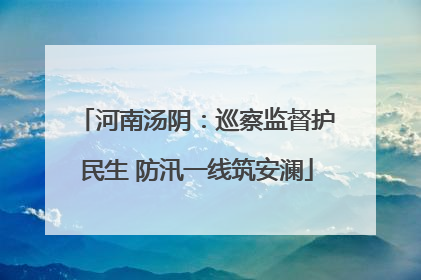 河南汤阴：巡察监督护民生 防汛一线筑安澜