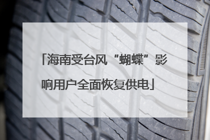 海南受台风“蝴蝶”影响用户全面恢复供电