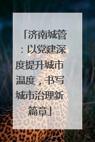 济南城管：以党建深度提升城市温度，书写城市治理新篇章
