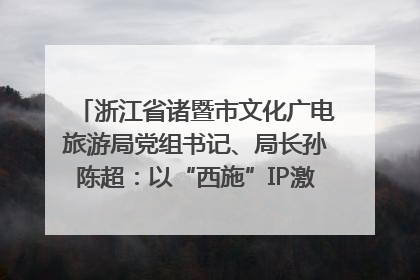 浙江省诸暨市文化广电旅游局党组书记、局长孙陈超：以“西施”IP激活全域旅游 打造县域文旅融合新标杆｜第七届全国县域旅游研究成果发布系列活动