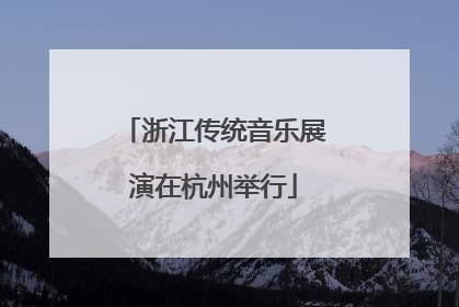 浙江传统音乐展演在杭州举行