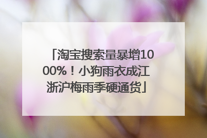 淘宝搜索量暴增1000%！小狗雨衣成江浙沪梅雨季硬通货