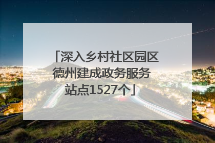 深入乡村社区园区 德州建成政务服务站点1527个