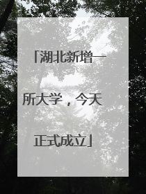 湖北新增一所大学，今天正式成立