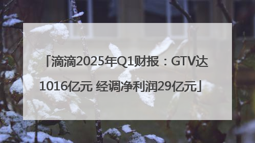 滴滴2025年Q1财报：GTV达1016亿元 经调净利润29亿元