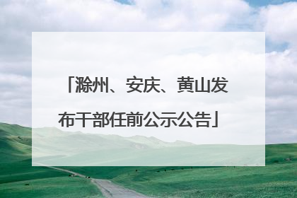滁州、安庆、黄山发布干部任前公示公告