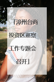 漳州台商投资区巡察工作专题会召开