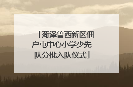 菏泽鲁西新区佃户屯中心小学少先队分批入队仪式