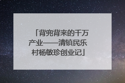 背兜背来的千万产业——清镇民乐村杨敏珍创业记