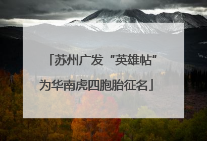 苏州广发“英雄帖”为华南虎四胞胎征名