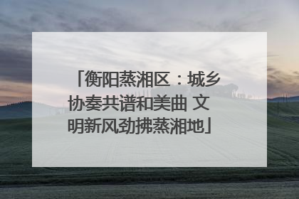 衡阳蒸湘区：城乡协奏共谱和美曲 文明新风劲拂蒸湘地