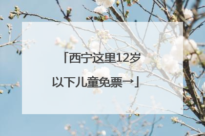 西宁这里12岁以下儿童免票→