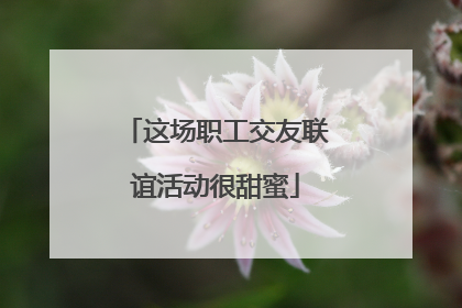 这场职工交友联谊活动很甜蜜
