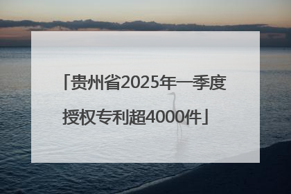 贵州省2025年一季度授权专利超4000件