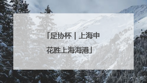 足协杯｜上海申花胜上海海港