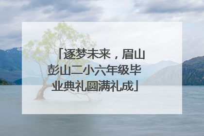 逐梦未来，眉山彭山二小六年级毕业典礼圆满礼成