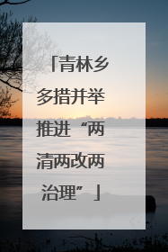 青林乡多措并举推进“两清两改两治理”
