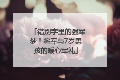 错别字里的强军梦！将军与7岁男孩的暖心军礼