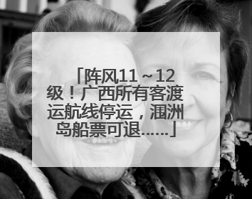 阵风11～12级！广西所有客渡运航线停运，涠洲岛船票可退……
