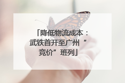 降低物流成本：武铁首开至广州“竞价”班列