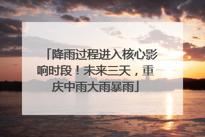 降雨过程进入核心影响时段！未来三天，重庆中雨大雨暴雨