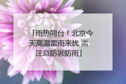 雨热同台！北京今天高温雷雨来扰 需注意防暑防雨