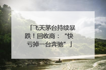 飞天茅台持续暴跌！回收商：“快亏掉一台奔驰”