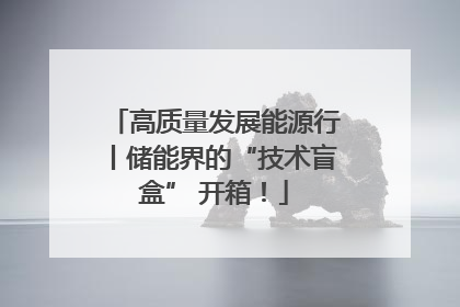 高质量发展能源行丨储能界的“技术盲盒” 开箱！