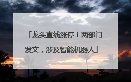 龙头直线涨停！两部门发文，涉及智能机器人