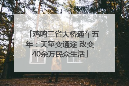 鸡鸣三省大桥通车五年：天堑变通途 改变40余万民众生活