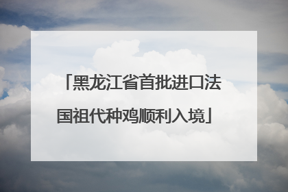 黑龙江省首批进口法国祖代种鸡顺利入境