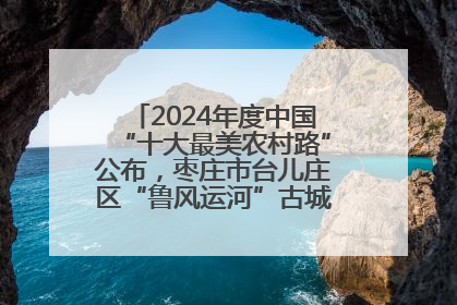 2024年度中国“十大最美农村路”公布，枣庄市台儿庄区“鲁风运河”古城文化廊道上榜！