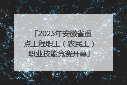 2025年安徽省重点工程职工（农民工）职业技能竞赛开幕