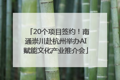 20个项目签约！南通崇川赴杭州举办AI赋能文化产业推介会