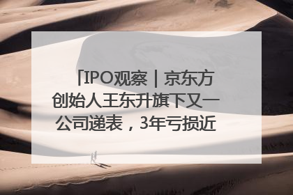 IPO观察｜京东方创始人王东升旗下又一公司递表，3年亏损近50亿元，近8成收入来自同一客户